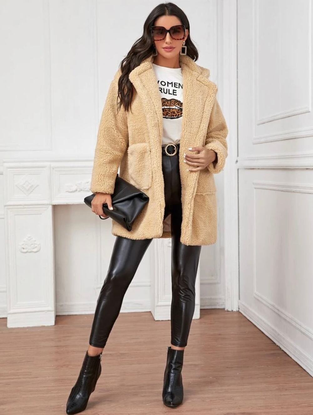 TWO POCKET OVERSIZED TEDDY BEAR COAT-SUPER FLUFFY AND COZY *BNWT*